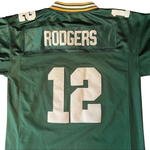 Green Back Packers Aaron Rodgers Youth NFL Football Jersey — SZ M Like NEW! - Picture 2 of 11